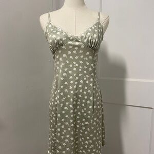 Floral Green Slip Dress XS